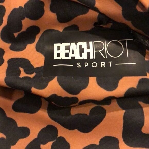 Beach Riot Piper Tan/Black Leopard Print Leggings - Picture 3 of 6